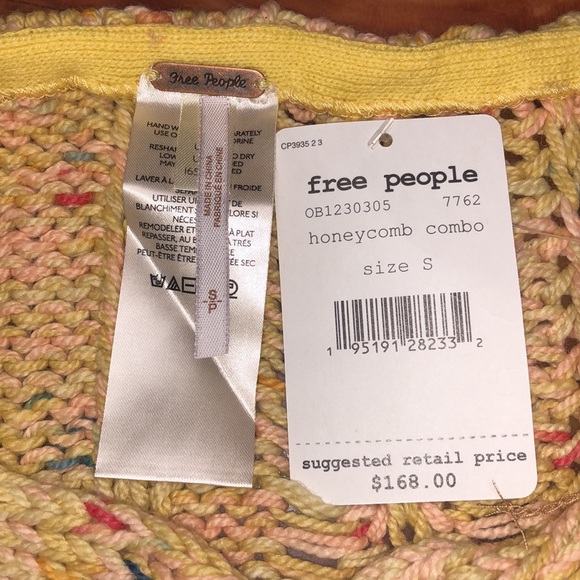 Free People Honey Cable Fleece Sleeve Crop Sweater - Picture 8 of 8
